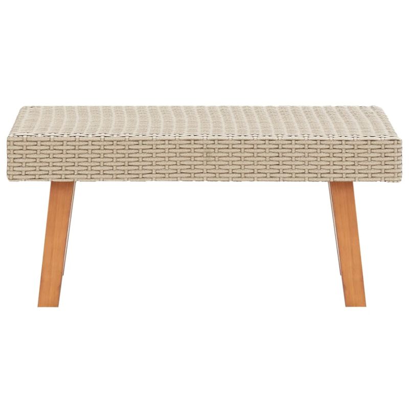 vidaXL Garden Coffee Table Poly Rattan Beige