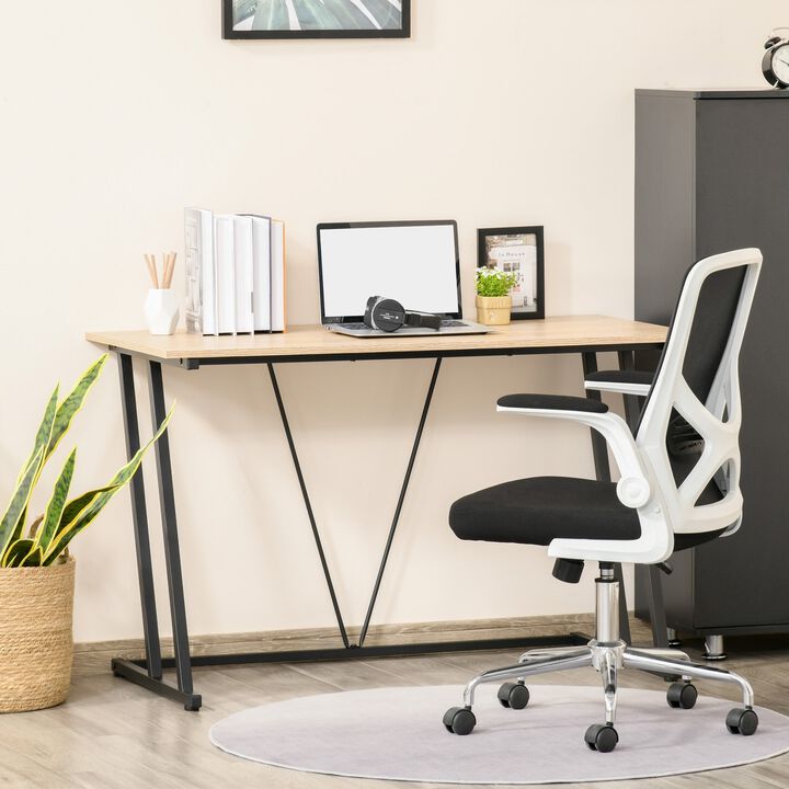 Black Home Office: Z-Shaped Desk with MDF Top and Metal Frame