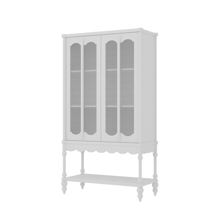 FUFU&GAGA Elegant White Bathroom Storage Cabinet – 2 Glass Doors & Open Shelf, Sturdy MDF Bathroom Organizer (34.8" W x 15.7" D x 62.2" H), White FUFU&GAGA Elegant White Bathroom Storage Cabinet – 2 Glass Doors & Open Shelf, Sturdy MDF Bathroom Organizer (34.8" W x 15.7" D x 62.2" H), White