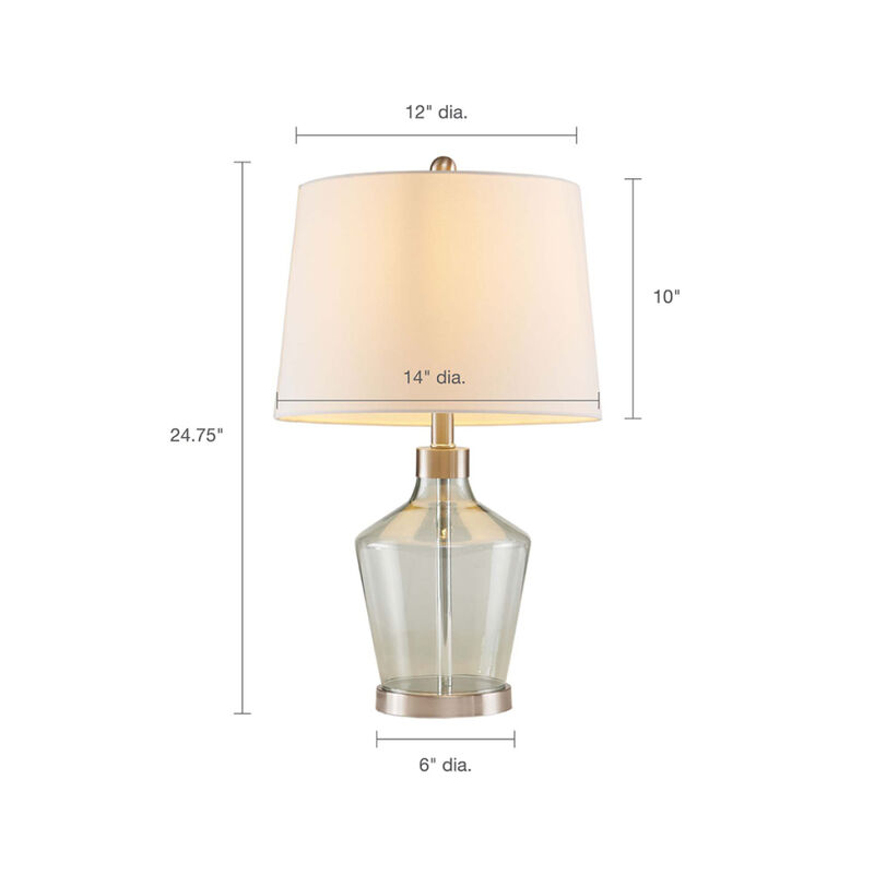 Harmony Angular Glass Table Lamp, Set Of 2