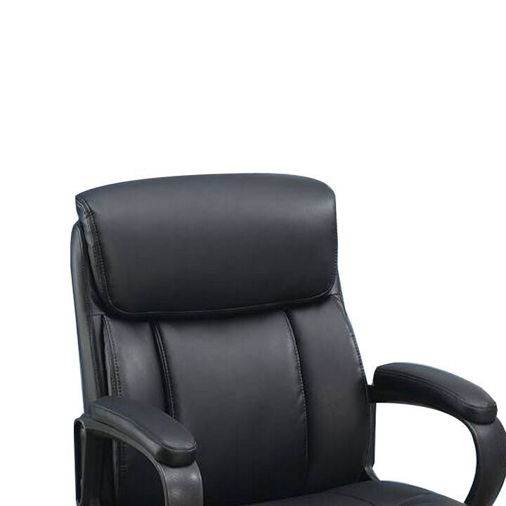 Office Chair with Top Padded Back and Casters, Black-Benzara