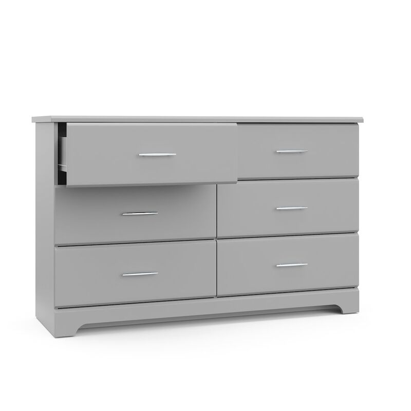 Storkcraft Brookside 6 Drawer Double Dresser (Pebble Gray)