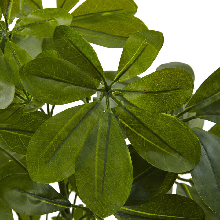 Hivvago 32'' Green Baby Schefflera Artificial Plant (Real Touch) (Set of 2)