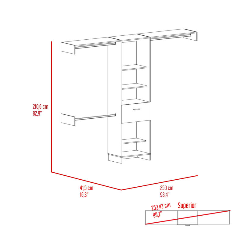 Calveston 1-Drawer 4-Shelf Closet System