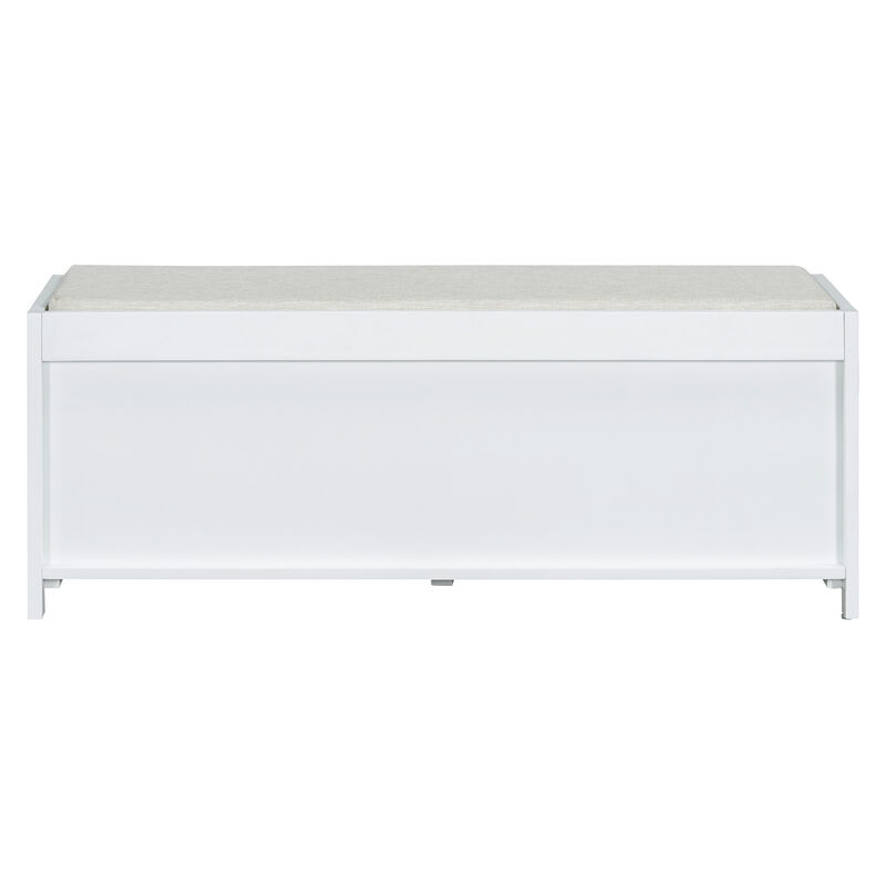 Merax Distressed Shutter Storage Bench with Acacia Veneer