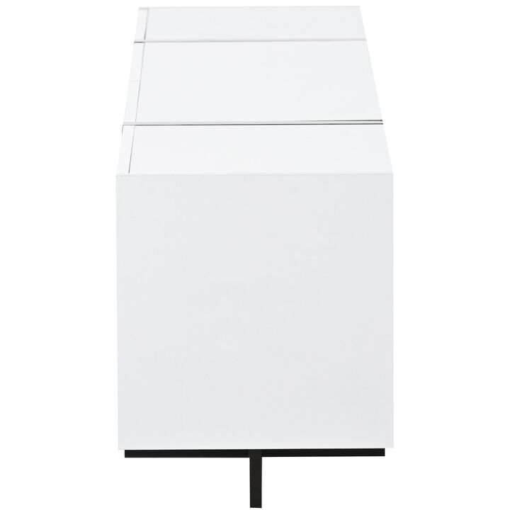 High Gloss TV Stand with UV Surface, Modern Rectangle TV Console for TVs Up
