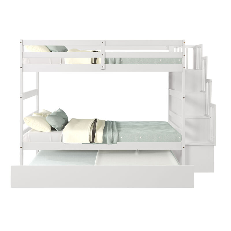 Bunk Beds Twin Over Twin Stairway Storage Function