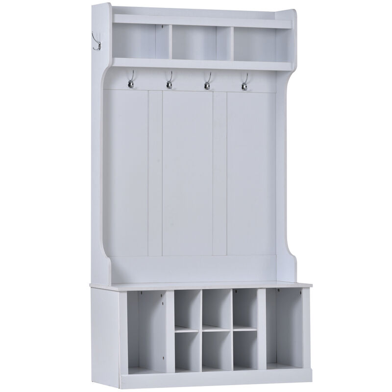 6-Hook Hall Tree & Bench Storage Set