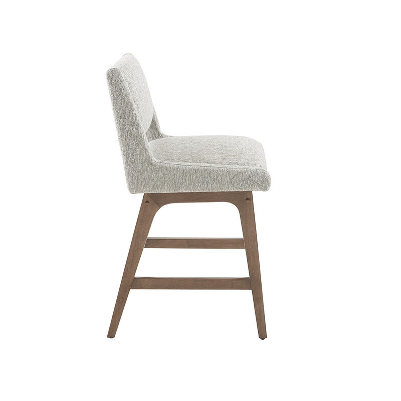 Gracie Mills Carlene Chic Upholstered Dining Counter Stool - Pecan Finish