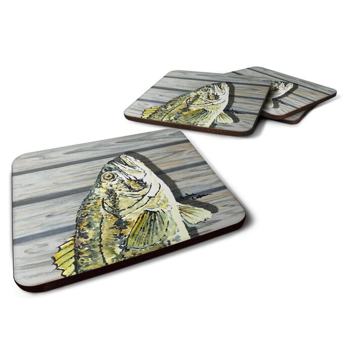 Caroline's Treasures 8493FC Small Mouth Bass Foam Coasters (Set of 4), 3.5 H x 3.5 W, Multicolor