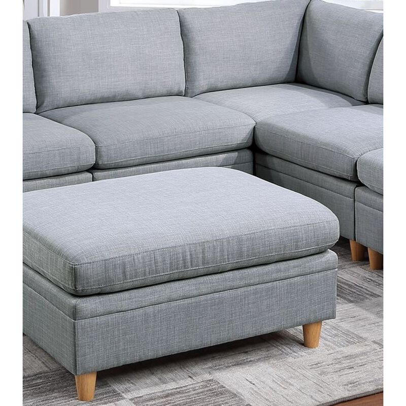 Living Room Furniture Ottoman Light Dorris Fabric 1 Piece Cushion Ottomans Wooden Legs
