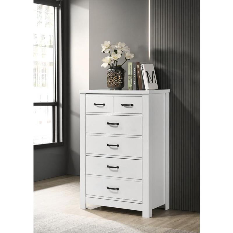 Lilola Home Cassini White 5-Drawer Chest