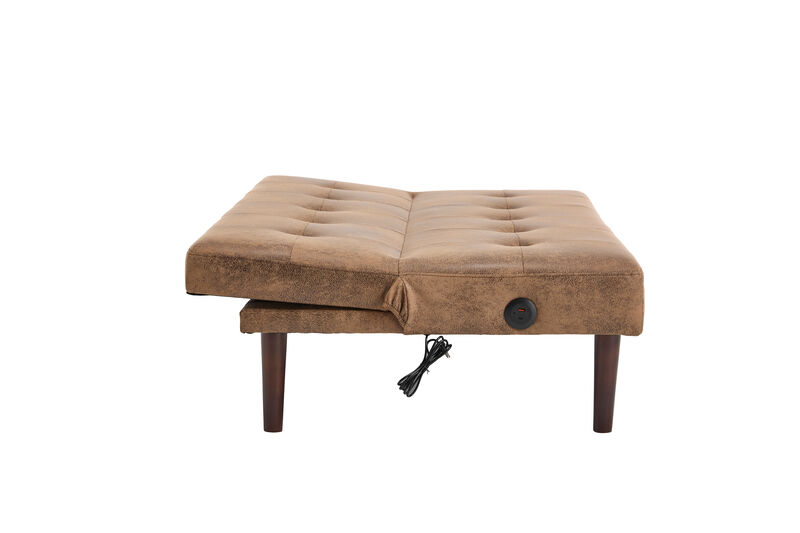 Merax Adjustable Sofa Chaise lounge Futon with Charging Port