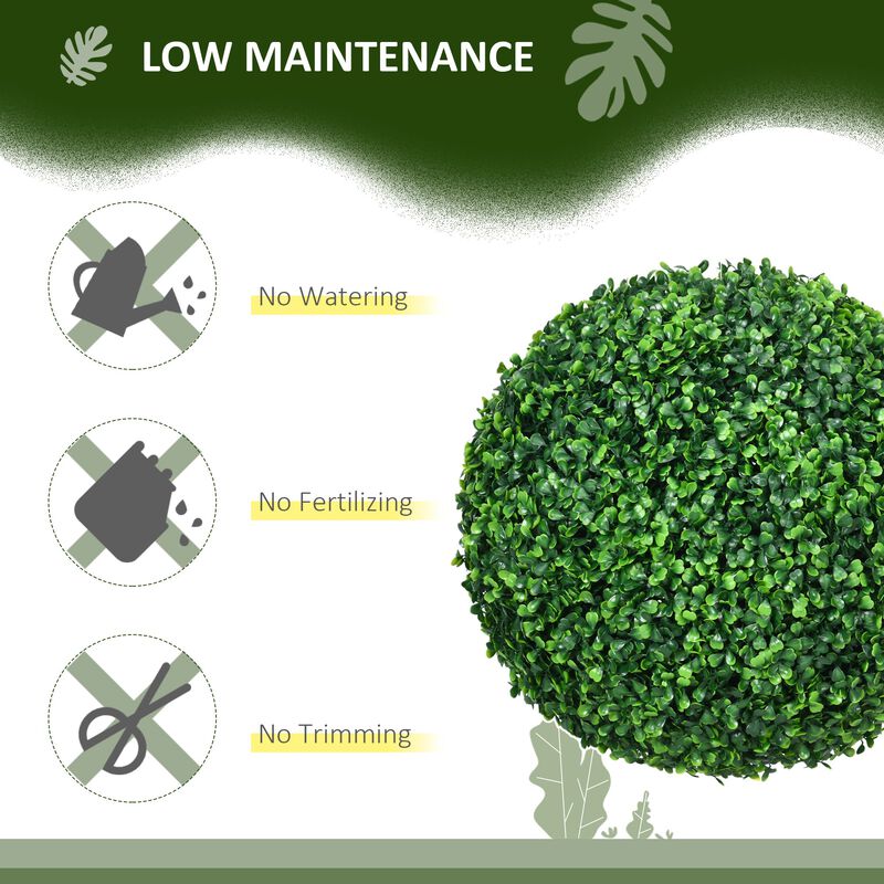 15.75" Faux Boxwood Topiary: 2-Pack, Ball Shaped