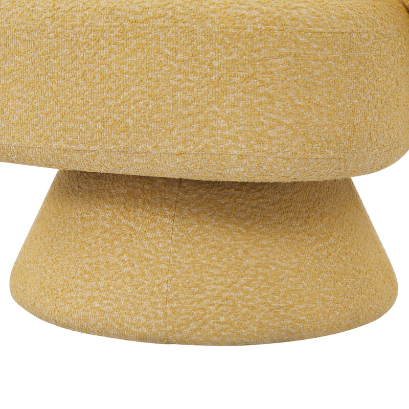 Yellow Swivel Barrel Chair with Toss Pillows
