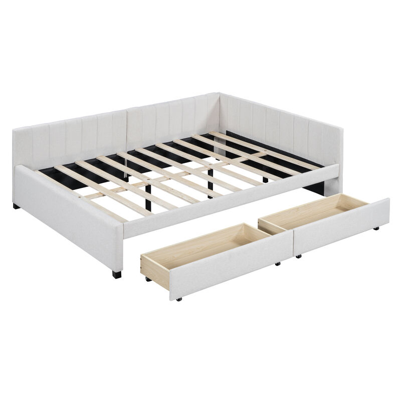 Merax Upholstered Daybed with 2 Storage Drawers