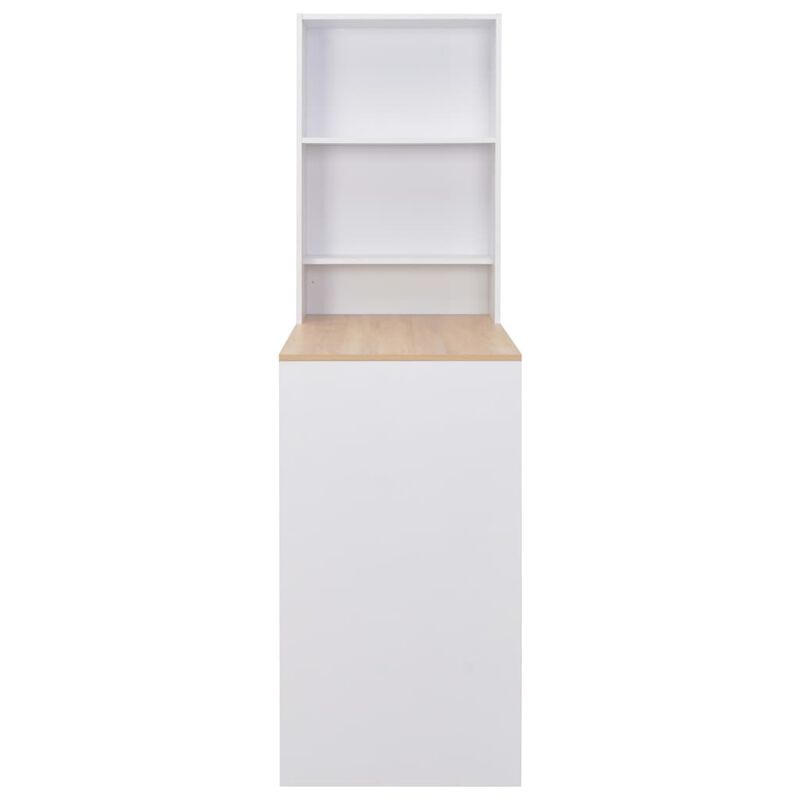 vidaXL Bar Table with Cabinet White 45.3"x23.2"x78.7"