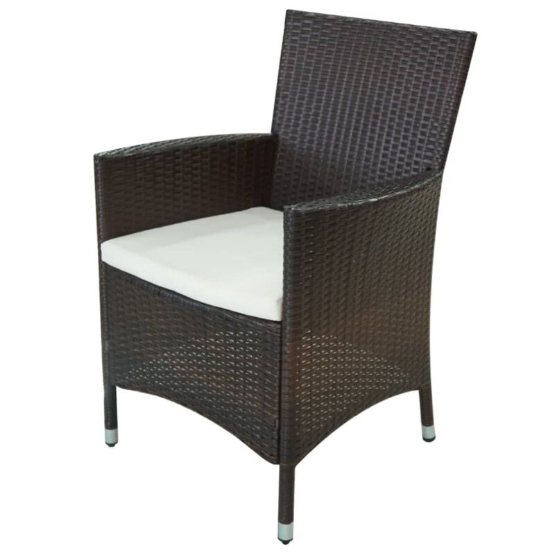 vidaXL 11 Piece Outdoor Dining Set with Cushions Poly Rattan Brown