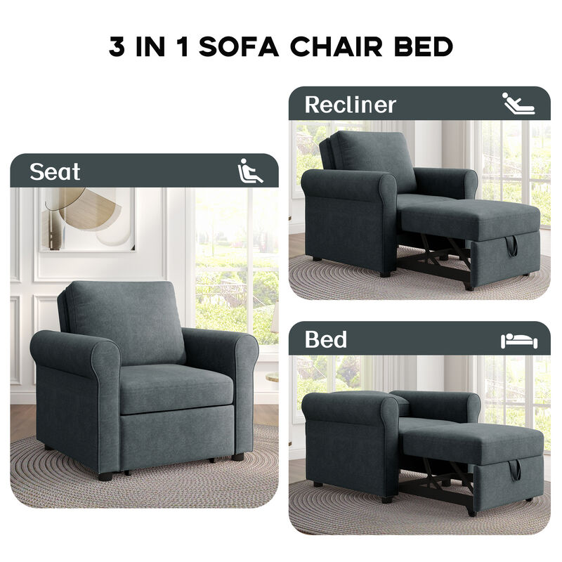 Merax 3-in-1 Sofa Convertible Sleeper Chair Bed