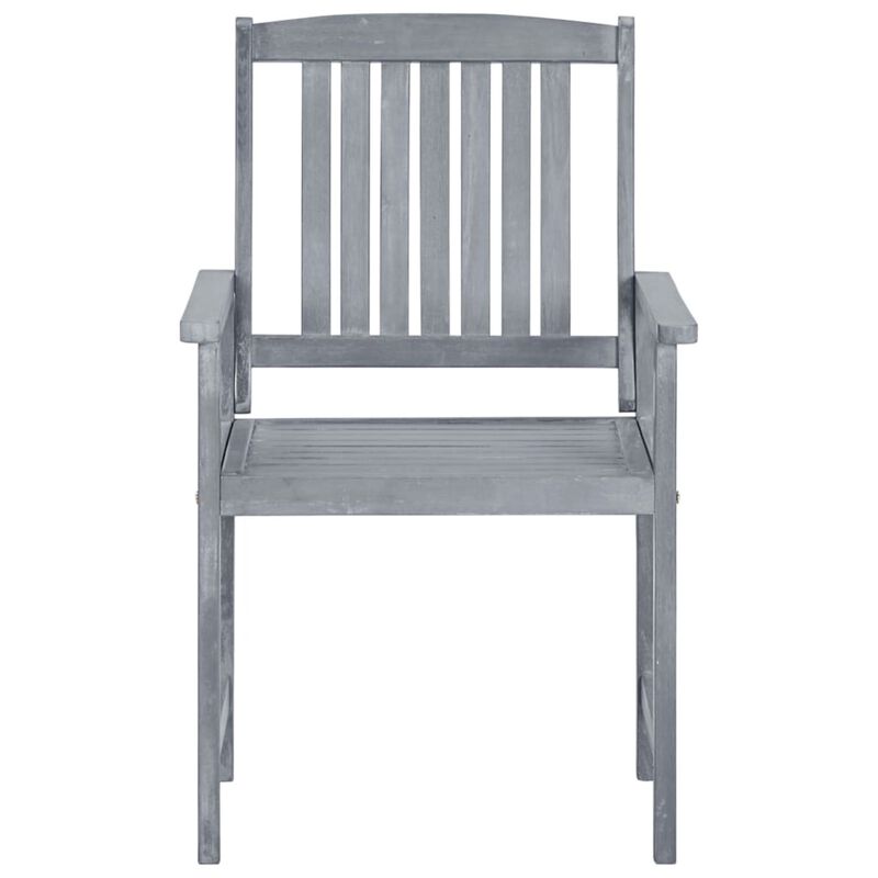 vidaXL Director's Chairs with Cushions 2 pcs Gray Solid Acacia Wood