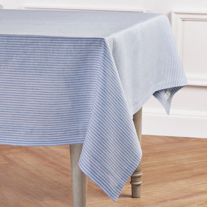Solino Home 100% Pure Linen Tablecloth | Narrow Stripe