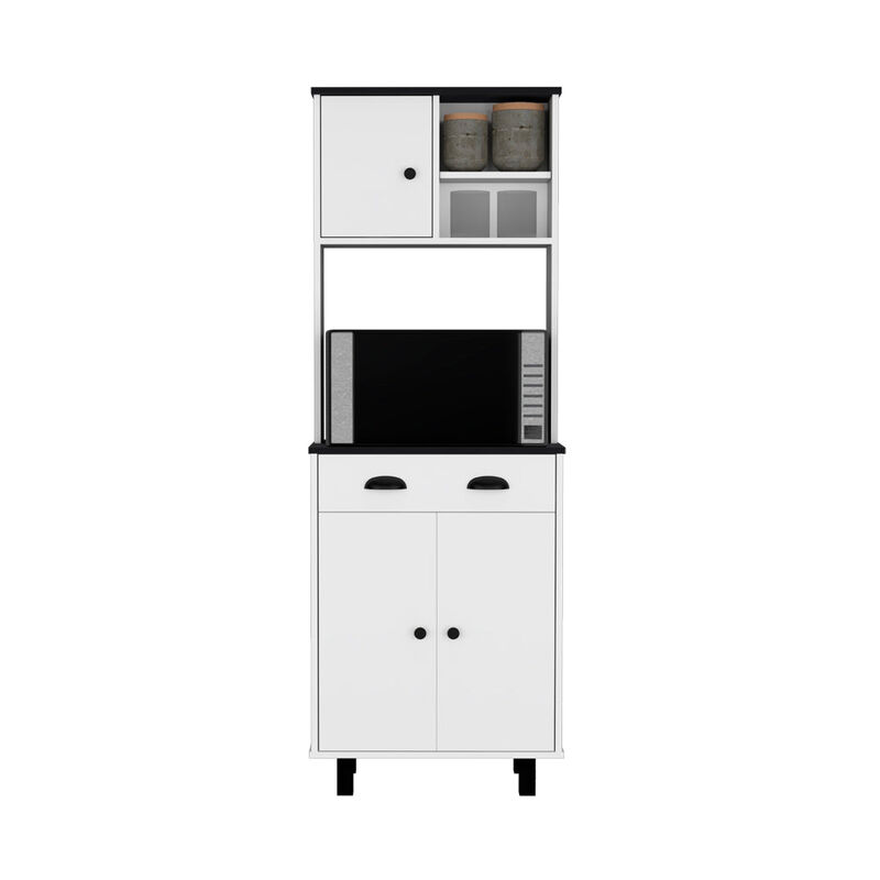 Kitchen Pantry Naomi, Kitchen, White / Black