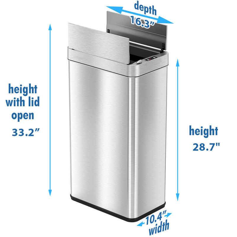iTouchless 18 Gallon Wings Lid Sensor Trash Can