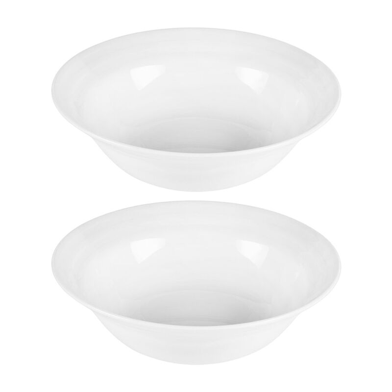 Porcelain Lizbon dia.9" h:2.75" 42 oz. Round White Porcelain Bowl (Set of 2)