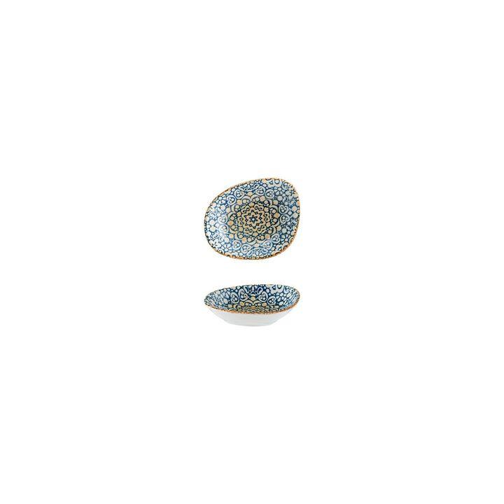Alhambra 4" x 3" x h:0.75" 1 oz. Organic Decorated Porcelain Bowl (Set of 4)