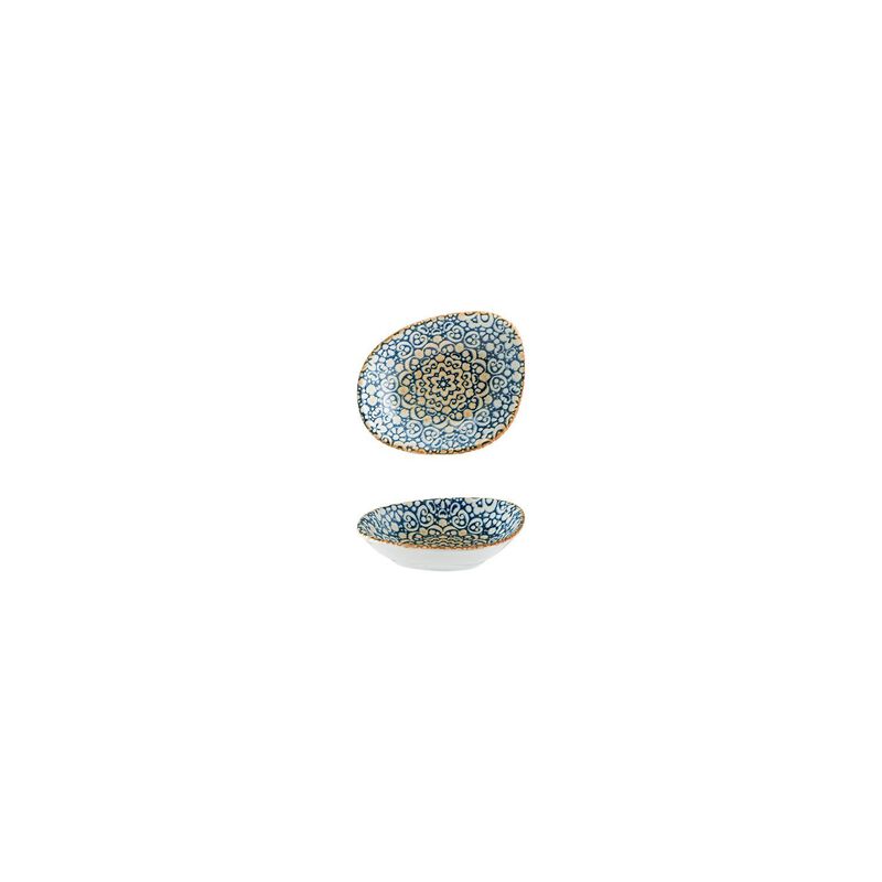 Alhambra 4" x 3" x h:0.75" 1 oz. Organic Decorated Porcelain Bowl (Set of 4)