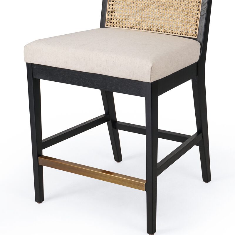 Antonia Cane Armless Counter Stool in Ebony