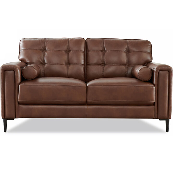 Colton Leather Loveseat Top Grain Leather Loveseat