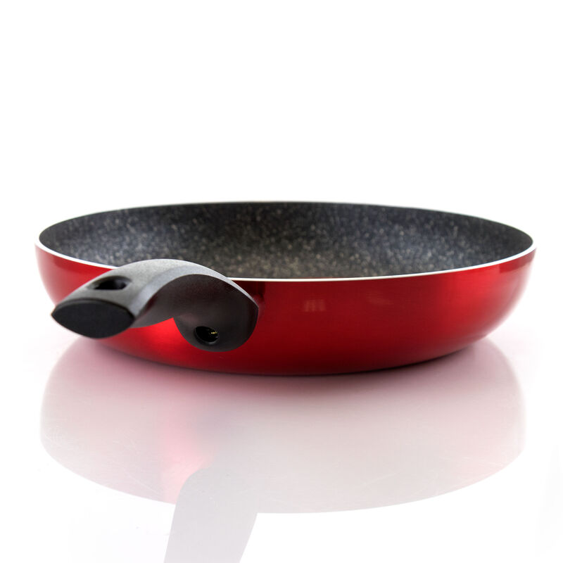 Oster Merrion 12 Inch Aluminum Frying Pan in Red with Bakelite Handle
