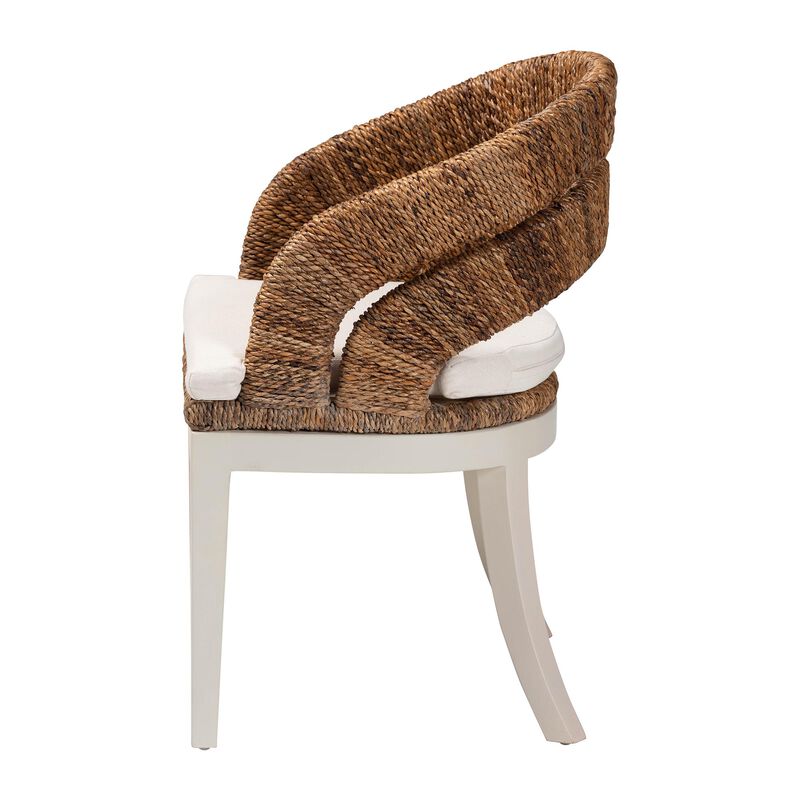 bali & pari Ubud Bohemian Natural Seagrass and Mahogany Wood Dining Chair