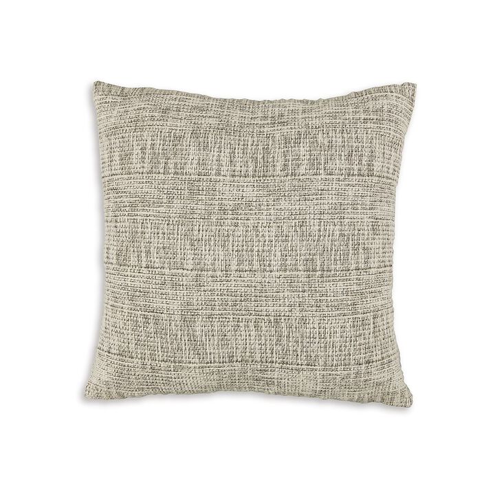 Throw Pillow Set of 4, 20 Inch Square, Cotton, Black and White Stripes -