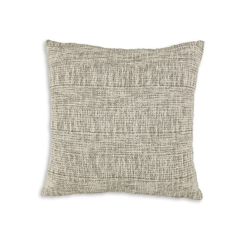 Throw Pillow Set of 4, 20 Inch Square, Cotton, Black and White Stripes -