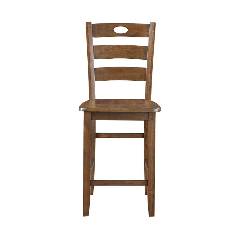 Tori 5 Piece Counter Height Dining Set, Square Table and 4 Chairs, Brown - Benzara
