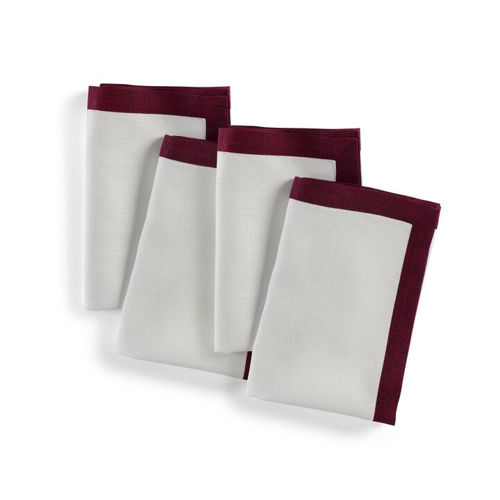 Solino Home 100% Pure Linen Cloth Napkins 20 x 20 Inch Set of 4 | Classic Dinner Napkins