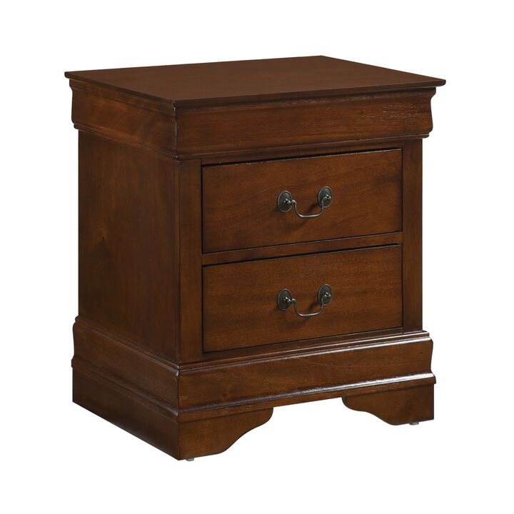 Streamdale Traditional 2-Drawer Nightstand, Cherry Finish