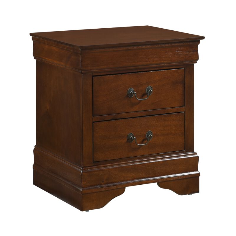 Streamdale Traditional 2-Drawer Nightstand, Cherry Finish