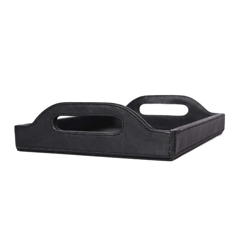 Ombra Leather Serving Tray - Black