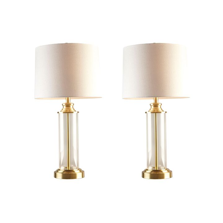 Gracie Mills Payton Finish Glass Table Lamp Set