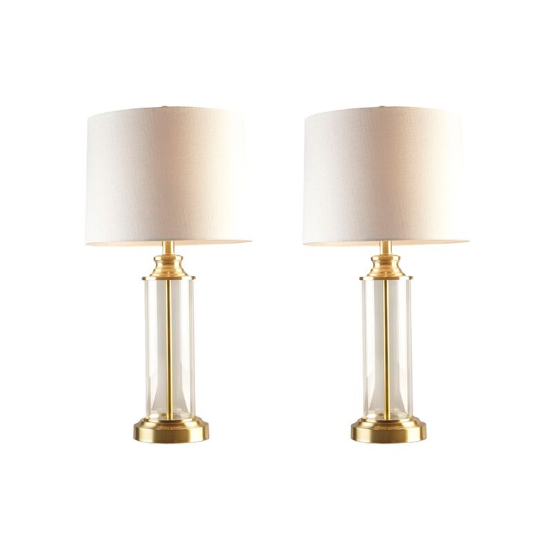Gracie Mills Payton Finish Glass Table Lamp Set