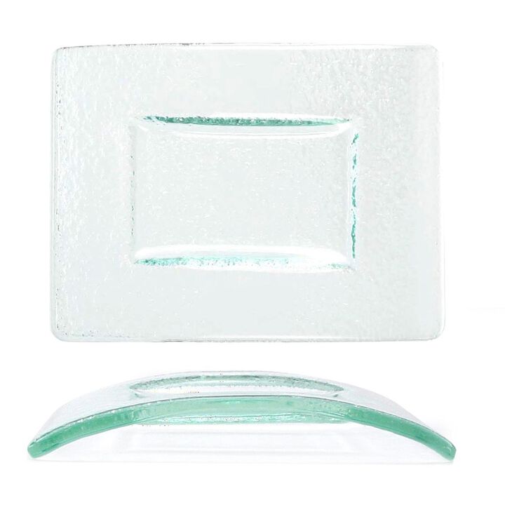 Glass Dinnerware 6" x 4" Rectangular Clear Glass Plate (Set of 4)
