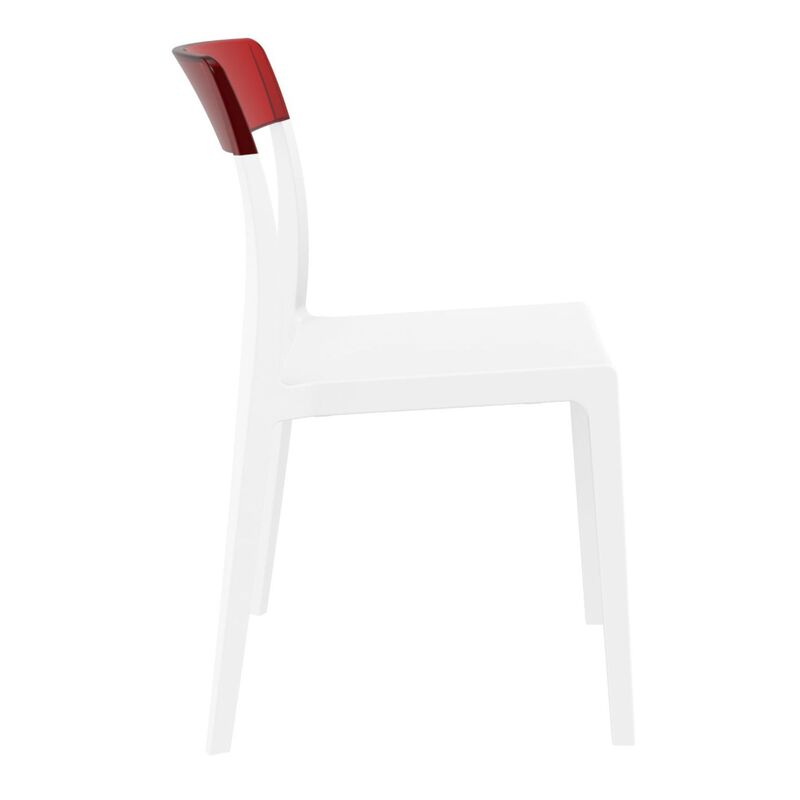 33" White Outdoor Patio Dining Chair