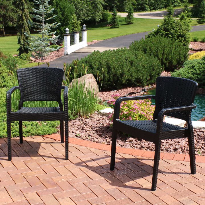 Sunnydaze Segonia Plastic Stackable Dining Armchair