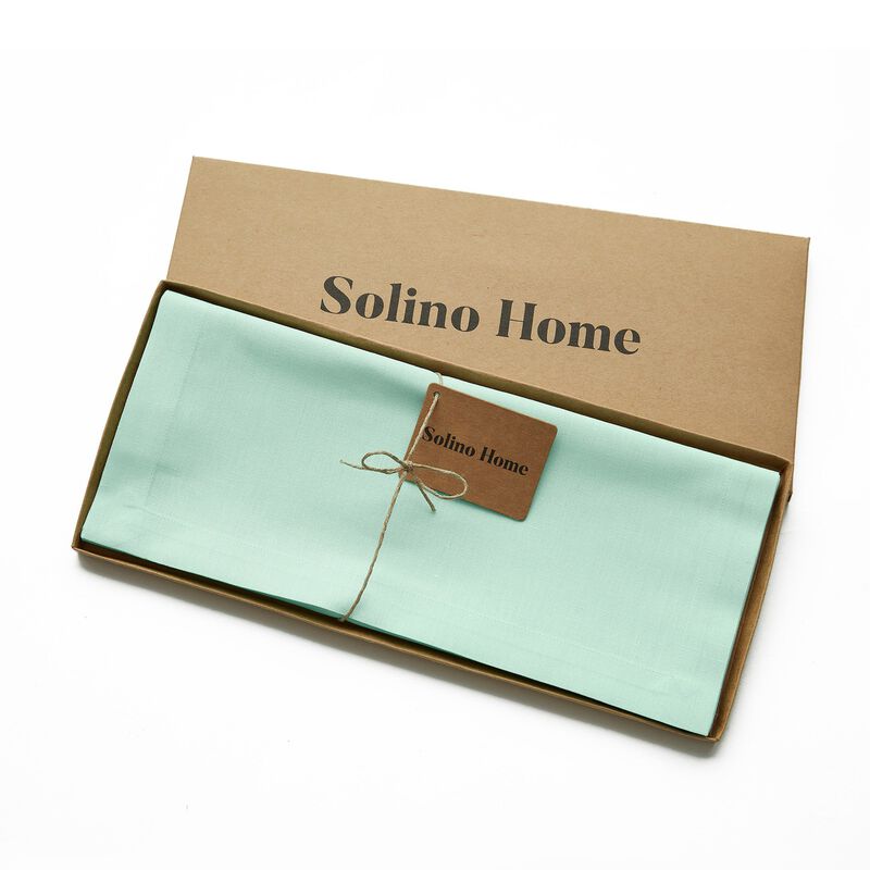 Solino Home Cotton Linen Plain Table Runner | Dru