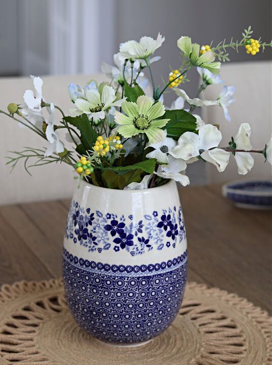 Blue Rose Polish Pottery Floating Fern Vase
