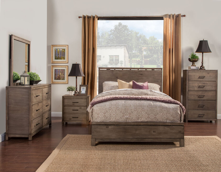 Sydney Full Size Panel Bed, Weathered Grey
