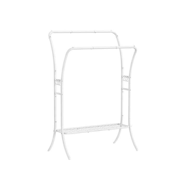 Heavy-Duty Double-Rod Clothes Rack Adjustable Garment Storage with Sturdy Design